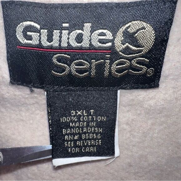 Guide Series Brushed Flannel Long Sleeve Shirt 3XLT Cream Cotton Button Front - Picture 6 of 11